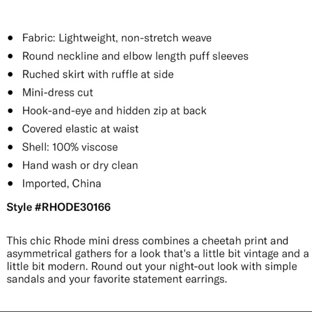 NWT rhode pia dress in cheetah - Picture 5 of 7